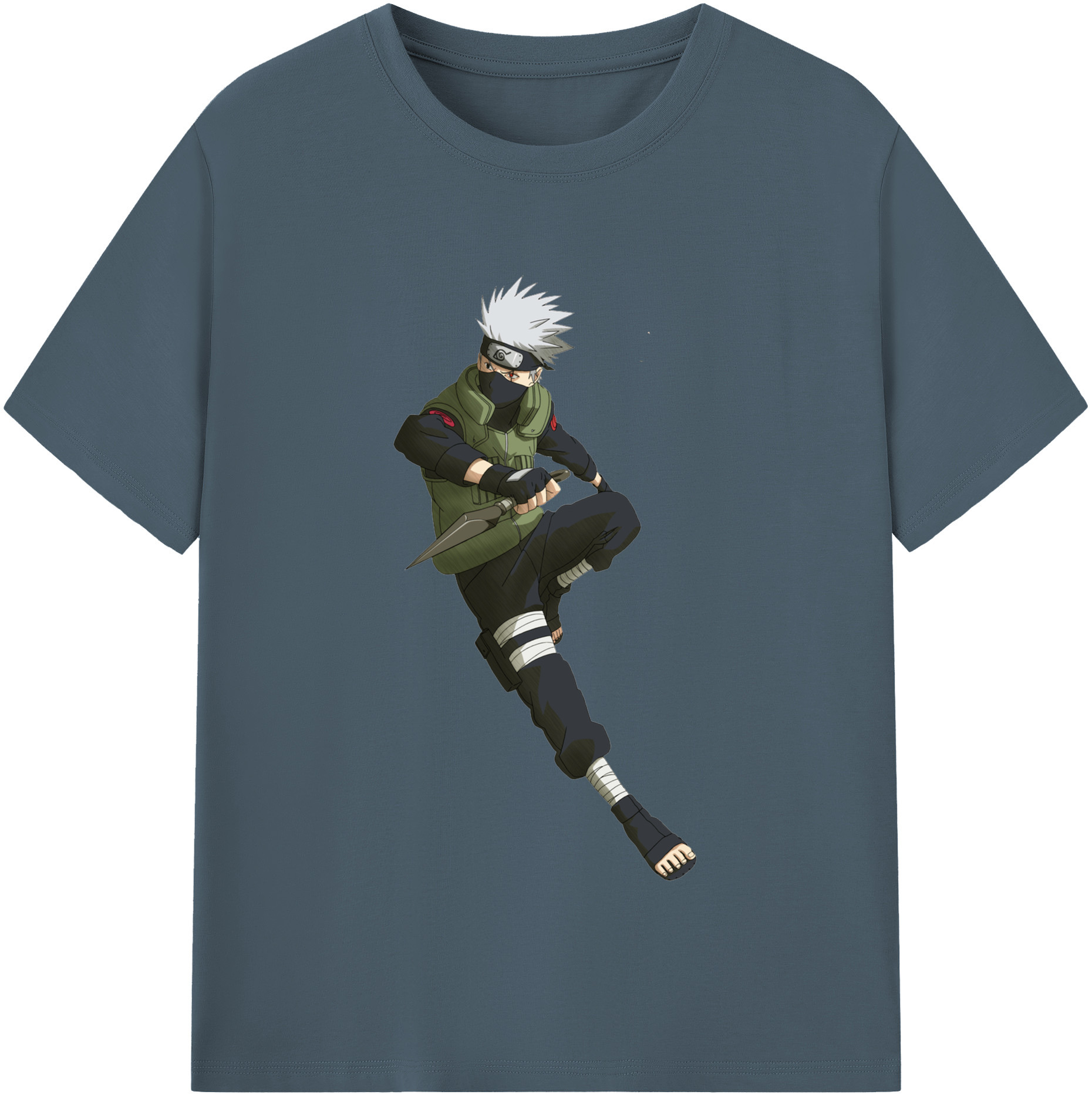 （画像用） NARUTO -ナルト- はたけ カカシ Hatake Kakashi 綿100％半袖Tシャツ（フロントプリント）